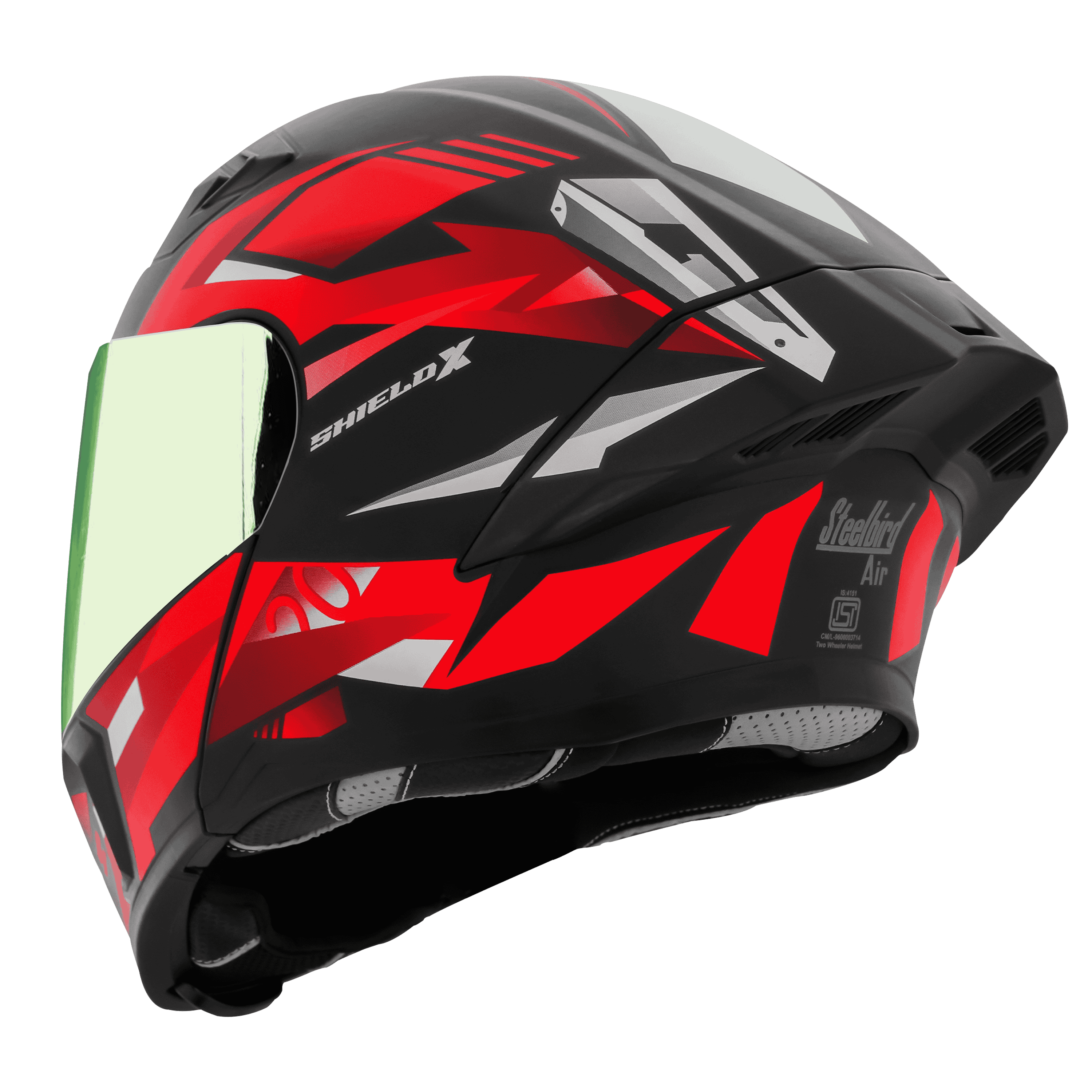 SBA-20 SHIELD X GLOSSY BLACK WITH RED